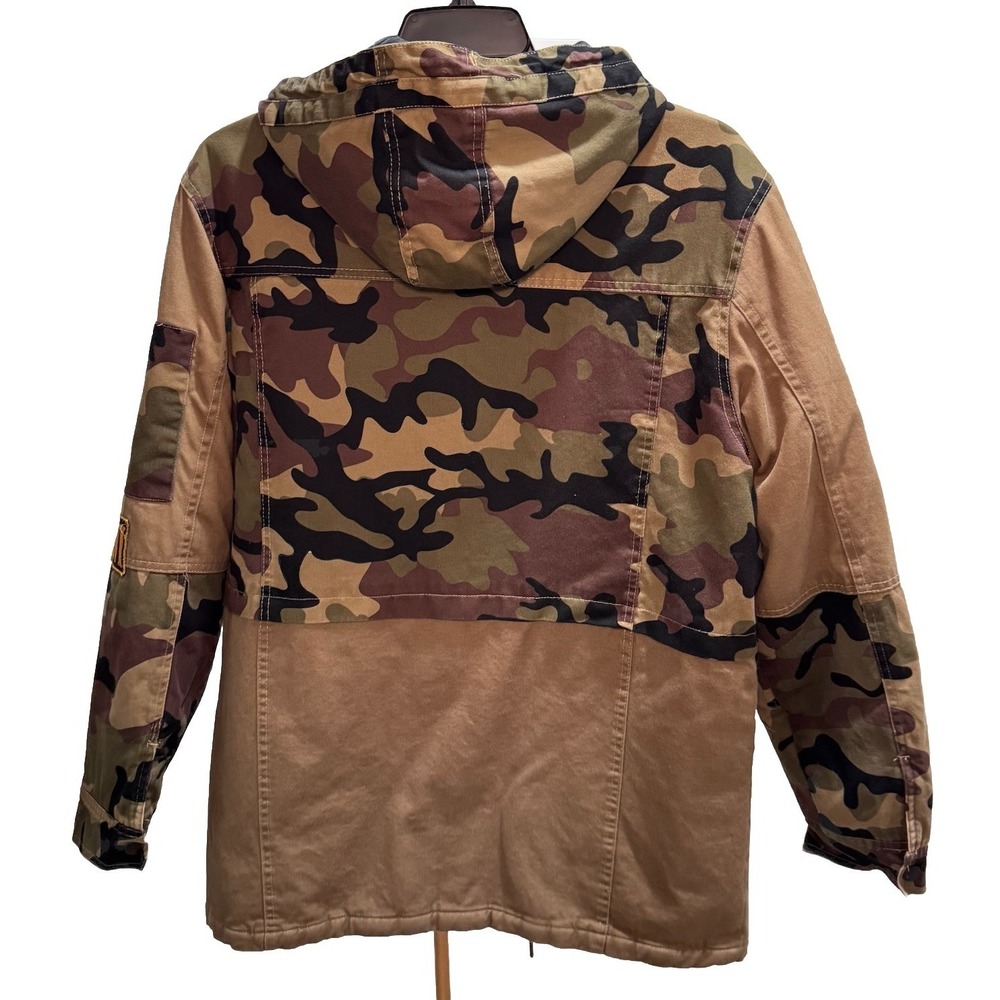 Parish Nation Camo Streetwear Jacket Men's XL Health Wealth Wisdom Patches Y2K - Picture 2 of 12